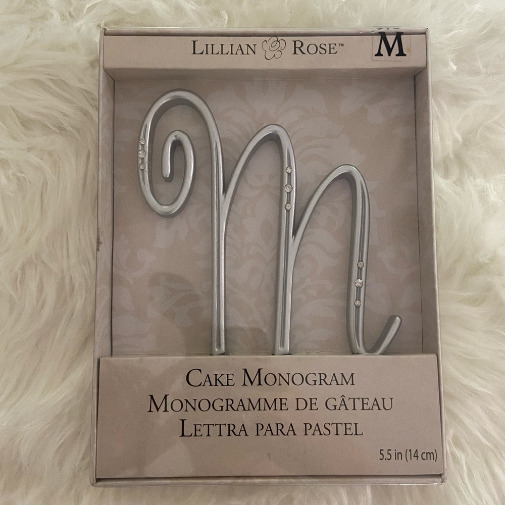 Lillian Rose Monogram Cake Topper “M”